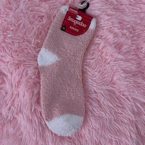 Pink white womens kawaii fuzzy socks